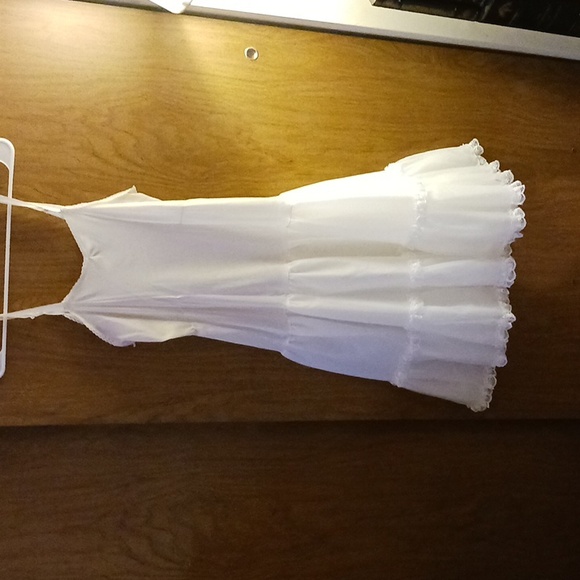 COPPER KEY VINTAGE WHITE SHEER DRESS,  SIZE 14, 100% NYLON - Picture 2 of 4